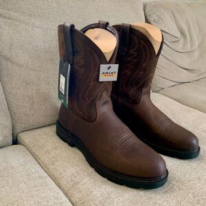 Ariat Brown Leather Men's Groundbreaker Work Boots
